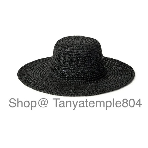 Time And Tru Women's Woven Summer Straw Hat Black - Picture 2 of 5